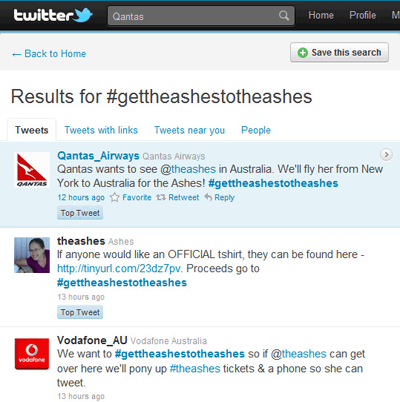 Twitter Marketing #theashes #gettheashestotheashes